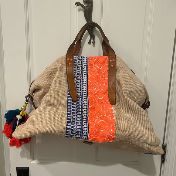 Anthropologie Jasper & Jeera Embroidered Weekender - Picture 2 of 5